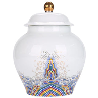 Enamel Colored Ceramic Storage Jar