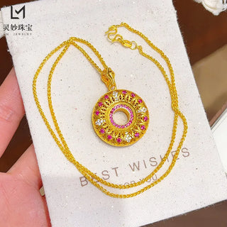 Hollow Peace Women's 24K Gold Pendant
