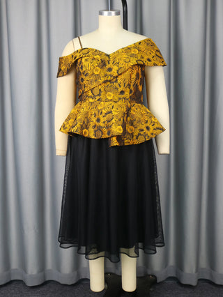 Women Cold Shoulder Skirt Set