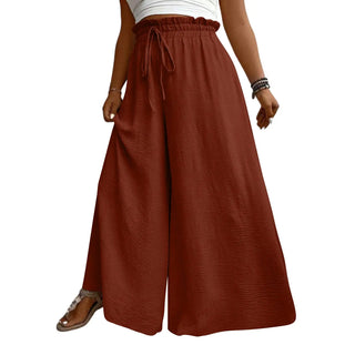 Women Wide Leg Drawstring Trousers