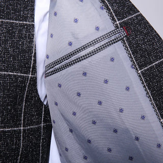 Men's Boutique Three-Piece Suit Set Checkered Stripes Vest Trousers Handsome Trend Leisure Business Casual Wear 2025 New