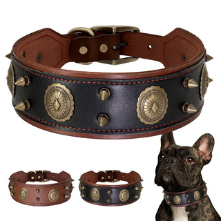 Genuine Leather Spiked Studded Collars