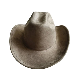 Suede Leather Cowboy Fedora Hat