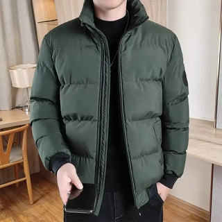 Winter Fleece Lined Thermal Thick Men Jackets Fashion Warm Coat Parkas Loose Korean Style Puffer Coat Outwear Red Black Parka