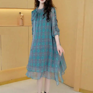 Elegant Ruffled Neck Lace Up Women's Midi Dress - Epictzar Intl.