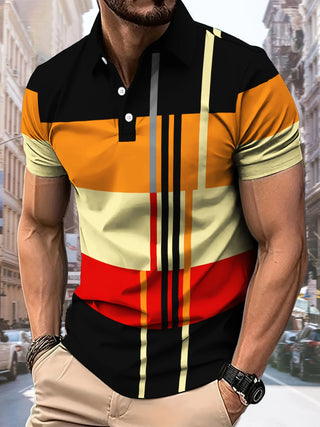 Men's 3D Printed Design Polo Shirt