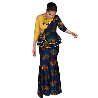 Traditional Wedding Party 2Pcs Maxi Skirt Set