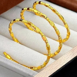 Multi-layer Disco Beads 24K Gold Bangle