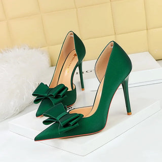 Elegant Solid Silk Wedding Party Pumps