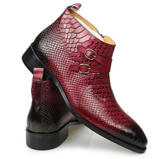 Snake Print Genuine Leather Ankle Boots