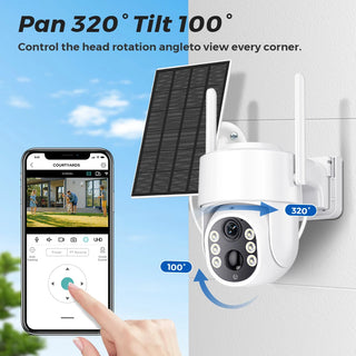 8MP Wireless Solar Camera Wifi Outdoor PIR Human Detection Surveillance Camera 4X Digital Zoom Battery Camera Solar Panel ICSEE