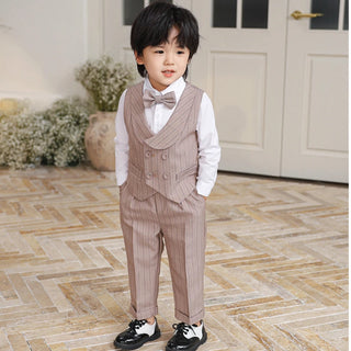 Striped 3Pcs School Birthday Party Outfit