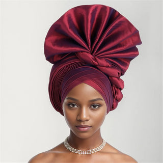 Raw Silk Turban Party Headwraps