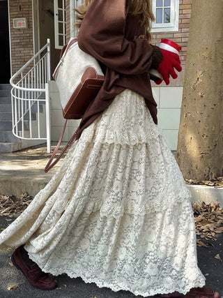 French Sweet Princess Lace Skirt