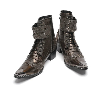 Men's Vintage Pointed Toe Ankle Boots