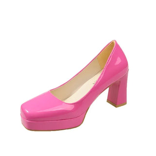 Women Square Heels Pumps Shoes