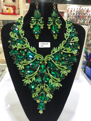 Colorful Crystal Wedding Jewelry Set