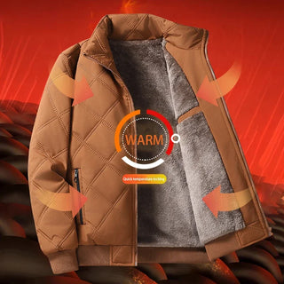 Men Thick Warm Winter Jackets Solid Color Coats Casual Stand Men's Clothing Top Parkas Man Puffer Jacket Cotton Padded Outwear