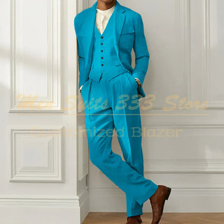 High Quality Single Breasted 3 Pcs Pants Suits