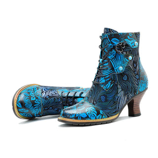 Comfortable Genuine Leather Lace Up Short Boots