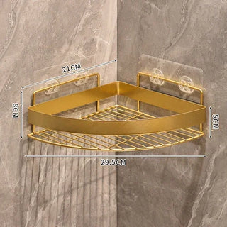 Wall Mounted Golden Bathroom Storage Rack