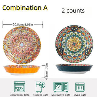 Bohemian Mandala Ceramic Dinner Plates