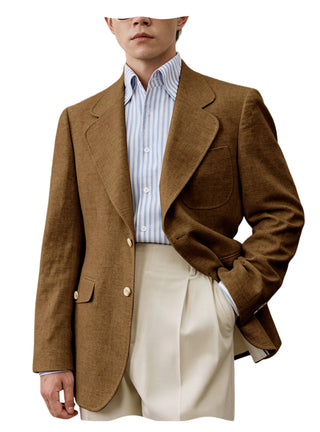 Linen Single Breasted Blazer Business Suit