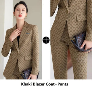 High Quality Fabric Women Business Suits With Pants and Blazer Coat Professional Autumn Winter Office Ladies Pantsuits Blazers