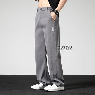 Luxury Elastic Waist Loose Straight Pants