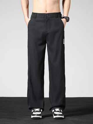 Summer Thin Casual Pants Men's Straight Wide Pants Brand Clothing Lyocell Stretch Loose Trousers Korean Trendy Man Clothing