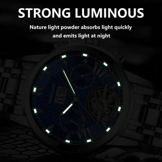 POEDAGAR Men Watch Top Brand Luxury Automatic Mechanical Watches Waterproof Luminous Business Stainless Stain Men's Wristwatch