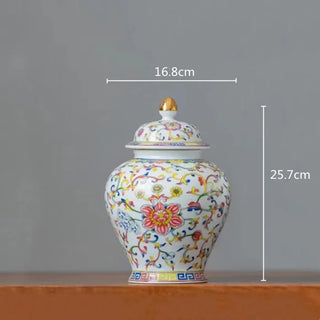 Painted Pottery Porcelain Storage Container