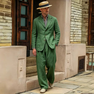 Luxury 2Pcs Wrinkle Resistant Linen Suit