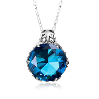 Aquamarine Vintage Gemstone Birthstone Pendant