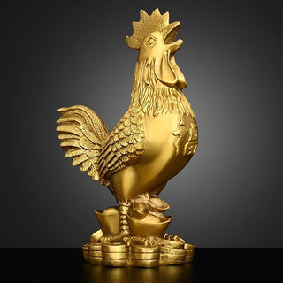 Fortune Copper Rooster Money Ornament