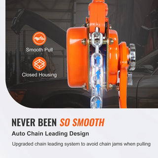 SucceBuy Manual Lever Chain Hoist G80 Galvanized Carbon Steel with Double-Pawl Brake Auto Chain Leading & 360° Rotation Hook