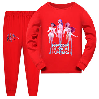 Kpop Demon Hunters Kids Clothes Rumi Mira Zoey Girls Pajama Set Fashion Boys Long Sleeve Pyjamas Children Sleepwear Suit