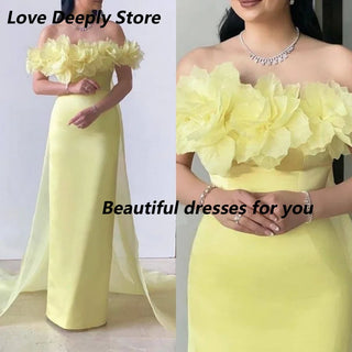 Elegant Flower Pleated Evening Dress