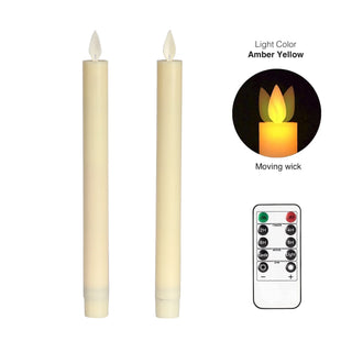Moving Flame Taper Candles with Remote and Timer, Flameless LED Candlesticks Flickering with Moving Wick, Christmas Decorations