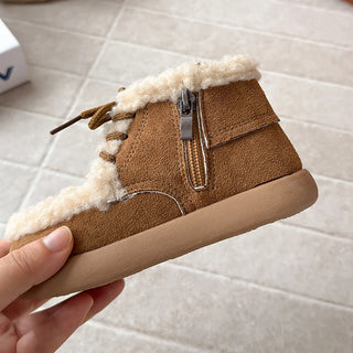 Faux Fur Winter Boots For Children 2025 Trend Fashion Kid's Snow Boots Outdoor Thick Warm Boy's Girl's Cotton Shoes Casual Shoes