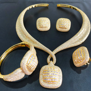 Trendy 4PCS Luxury Turquoise Jewelry Sets