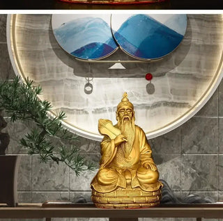 Feng Shui Brass Taishang Laojun Statue