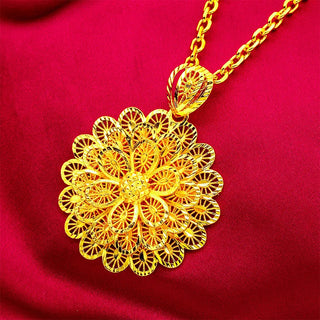 Women's 24K Gold AU999 Flower Pendant