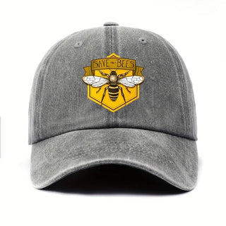 Bee print baseball cap with simple design for men and women, fashionable trend