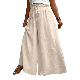 Women Wide Leg Drawstring Trousers