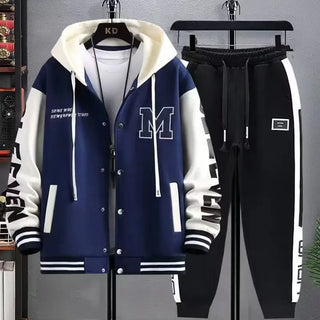 Men's Hooded Sports Tracksuit Set