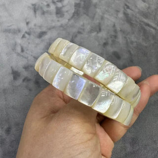 AAAA Natural White Fritillaria Stone Bay Pearl Jewels Bracelet Natural Fahion Stone Bangle for Woman And Man Wholesale !