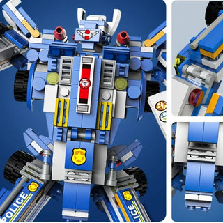 848Pcs City Patrol Police Command Trucks Building Blocks Policeman Robot Car Helicopter Model Bricks Toys for Children