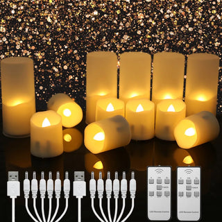 Rechargeable Flickering Flames Wedding Candles