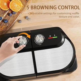 Double 6 Inch Breakfast Waffle Maker